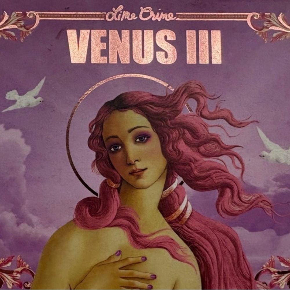 Lime Crime Venus III Palette Cover - Purple & Rose Pink Illustration